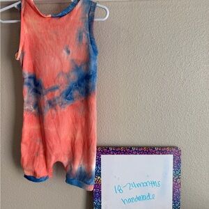 Handmade Tie-Dye Kids Sleeveless Romper